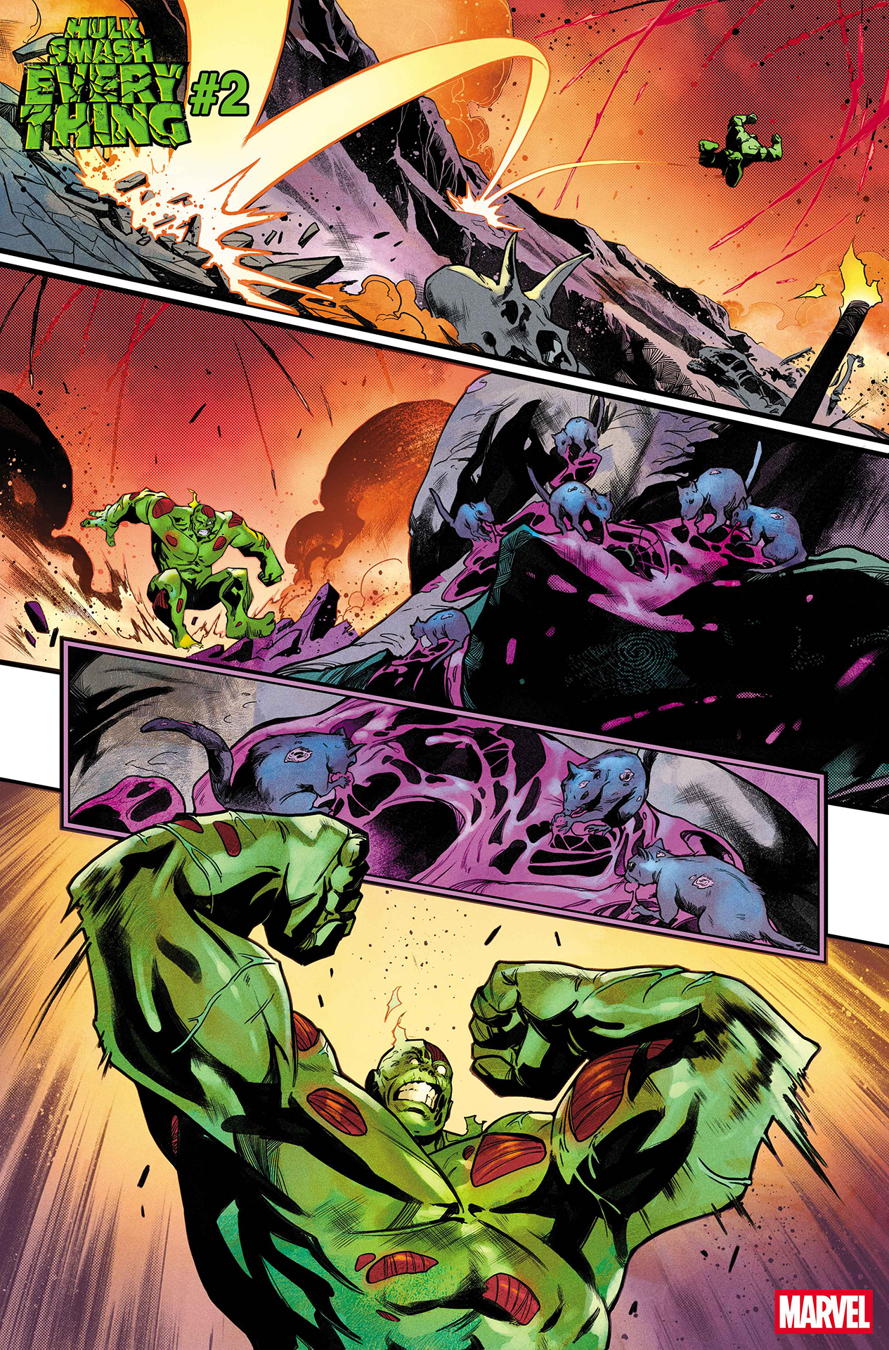 Hulk leaping through dinosaur territory