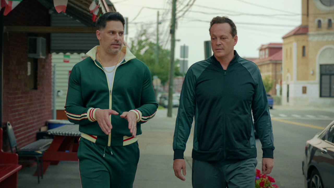 Joe Manganiello and Vince Vaughn in Nonnas. 