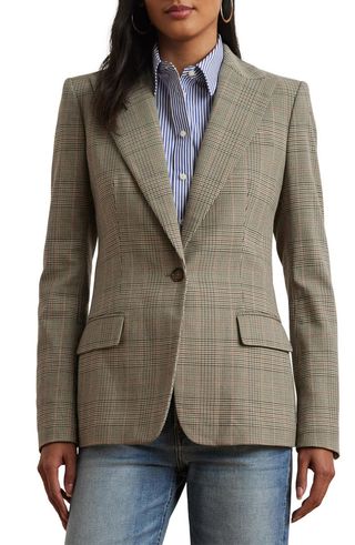 Glen Plaid Twill Blazer