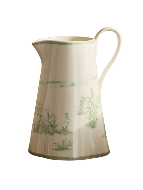 Bunny Toile Stoneware Pitcher