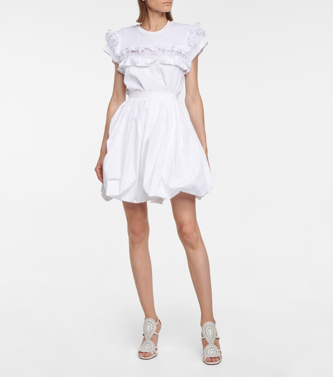 Alaïa, Cotton-Blend Poplin Miniskirt