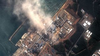 A satellite view shows the Fukushima Daiichi Nuclear Power plant on March 14, 2011, after two of its reactors exploded.