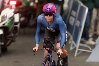 Riding for Team USA, Kristen Faulkner won the women's individual time trial at the 2023 Pan-American Championships in Santiago, Chile