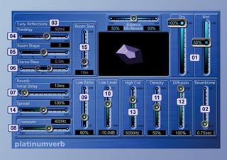Logic's platinumverb plug-in contains all the essential parts on any modern digital reverb