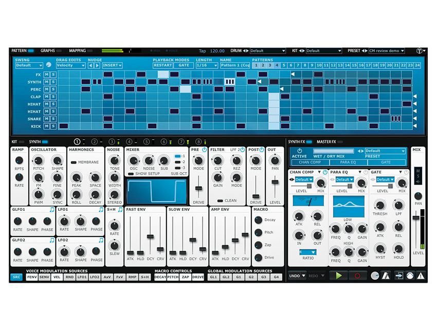 Tremor's ingenious Track Length arrows make creating shifting polyrhythms a breeze.