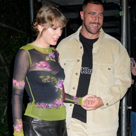 Taylor Swift and Travis Kelce have dinner at Waverly Inn on October 15, 2023 in New York City.