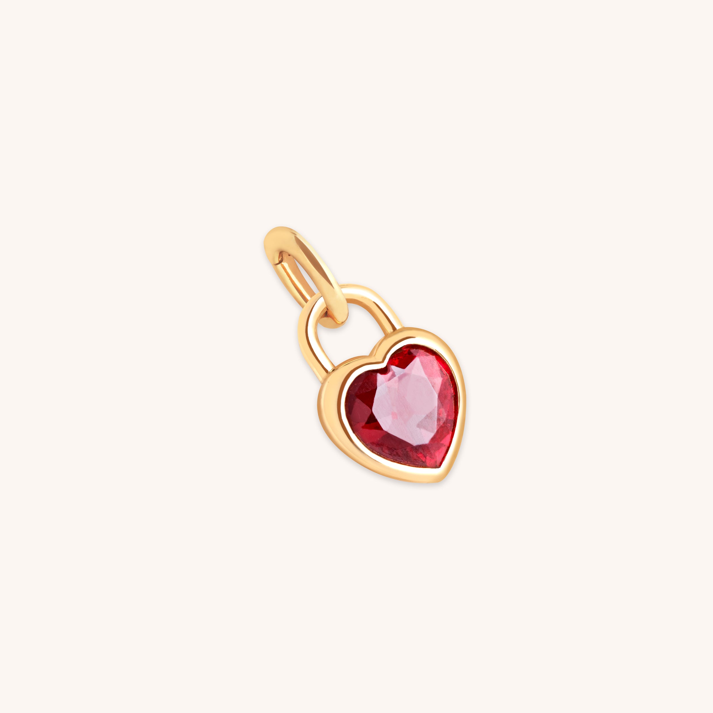 Red Heart Clip Charm in Gold