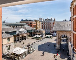 A view from an apartment of Covent Garden piazza in London