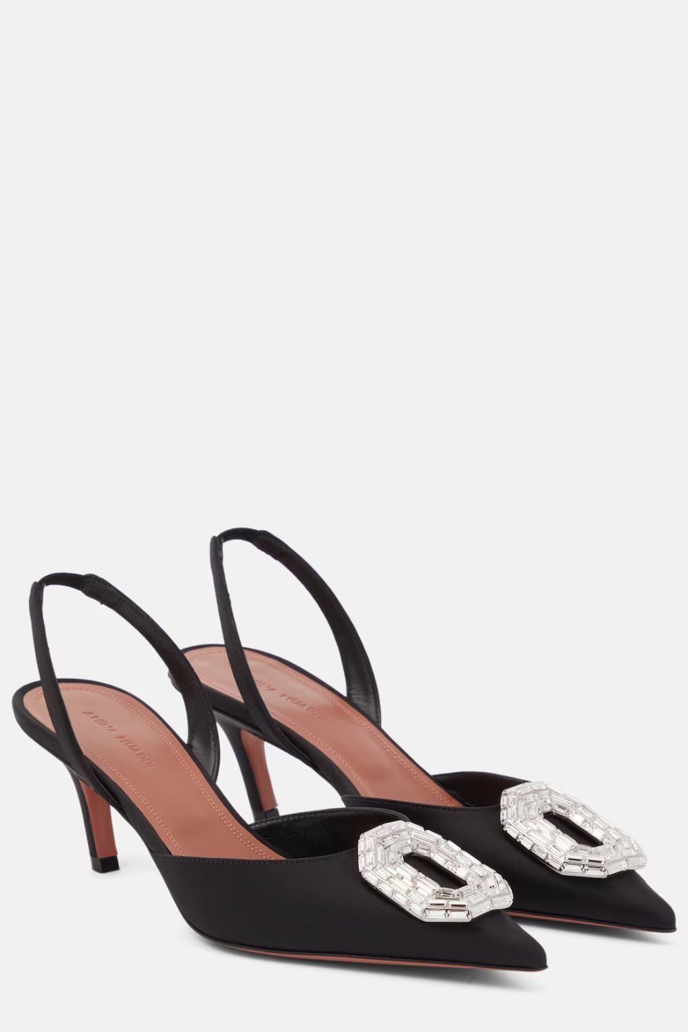 Amina Muadi Camelia satin slingback pumps