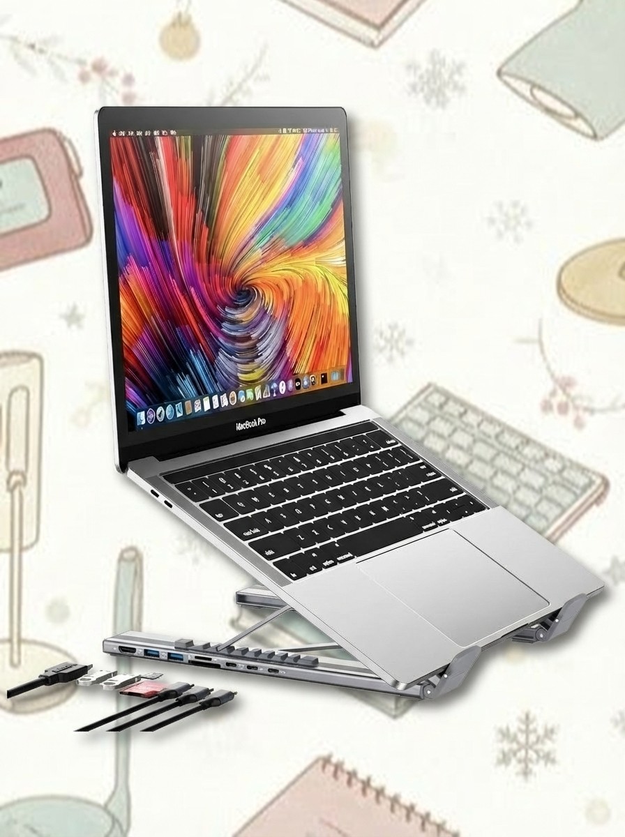 Mukiya 8-in-1 USB C Docking Station Stand, 4K HDMI, USB 3.0, 100W PD