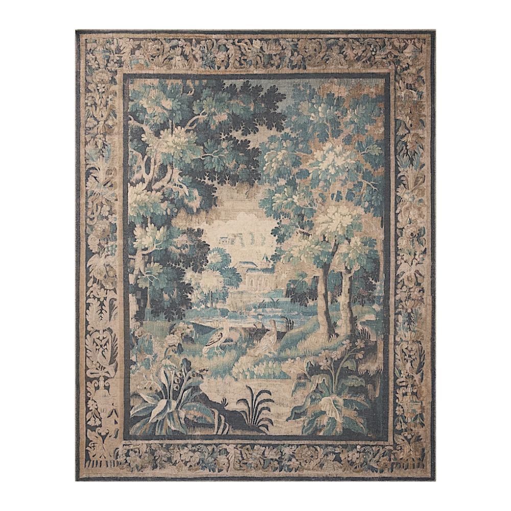 Hollyhock Printed Tapestry Rug