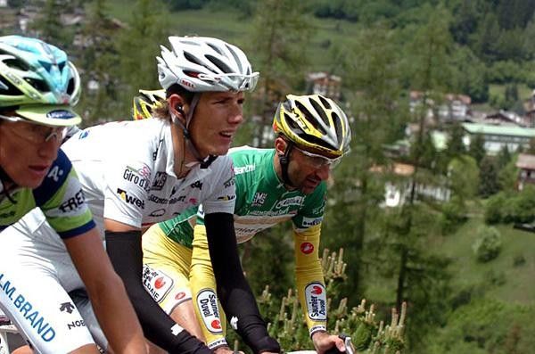 Andy Schleck (Team CSC) rides in Maglia Biancia.