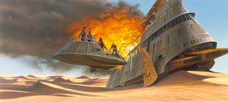 Star Wars art: a sand ship explodes