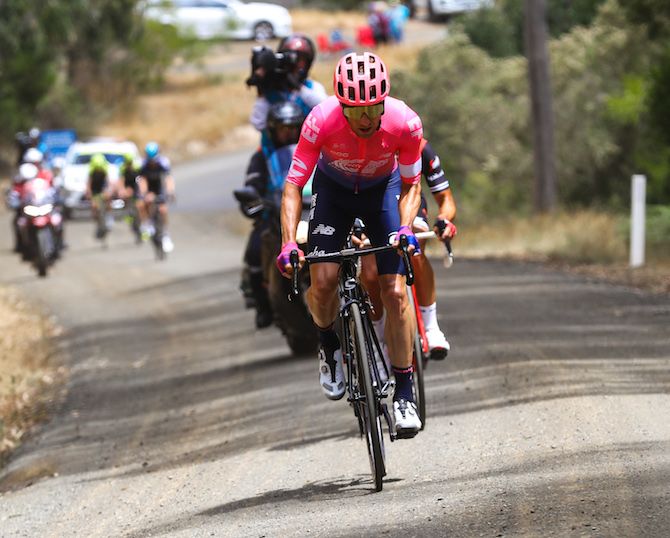 EF Education First's Michael Woods on the attack