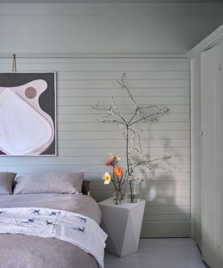 farrow and ball grey bedroom