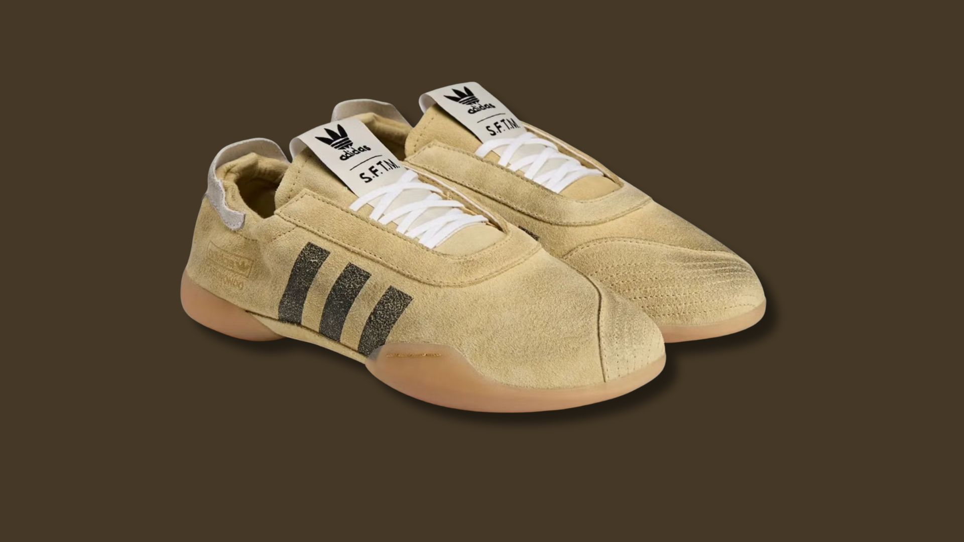 Adidas x Song for the Mute collab using the Taekwondo Mei in beige