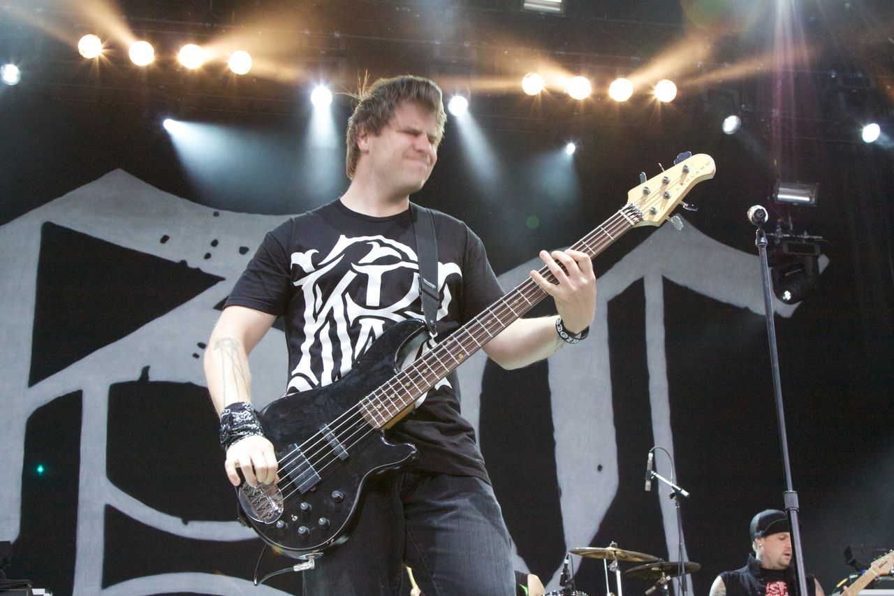 Paul Thomas playing live with Good Charlotte at the Bamboozle Roadshow, Toronto