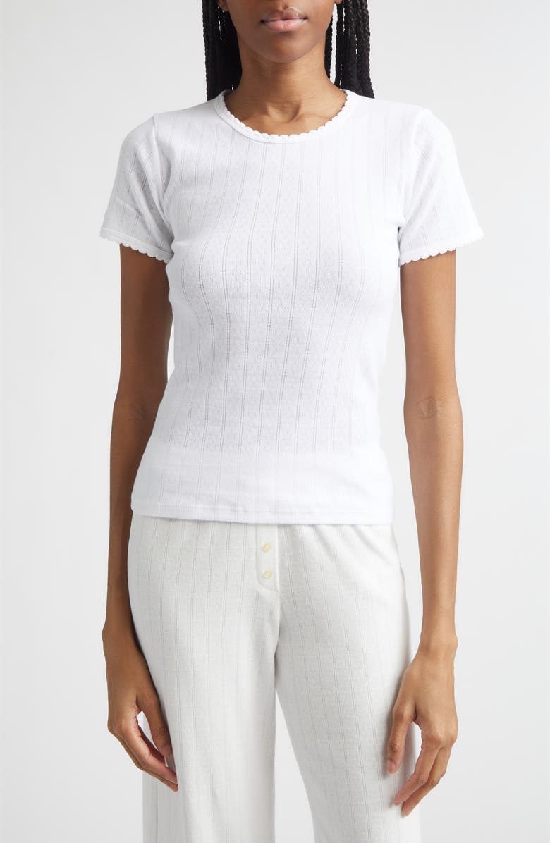 Cotton Pointelle Slim Fit T-Shirt