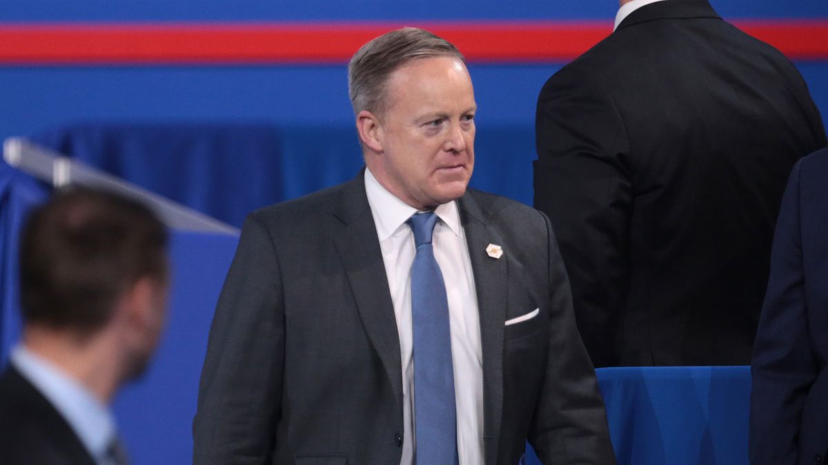 White House press secretary Sean Spicer at the 2017 Conservative Political Action Conference in National Harbor, Maryland.