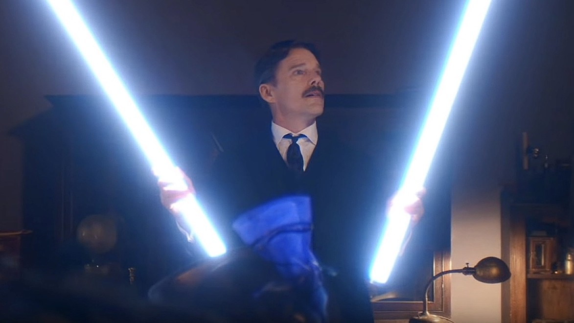 Still from the science biopic movie Tesla (2020).