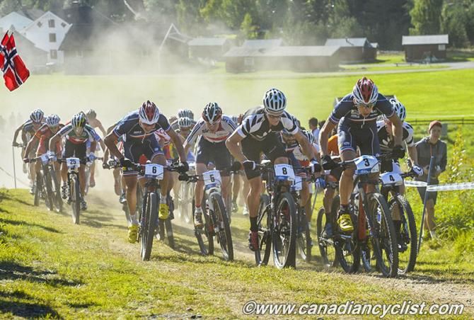 Jordan Sarrou (France) at the front at start of the race