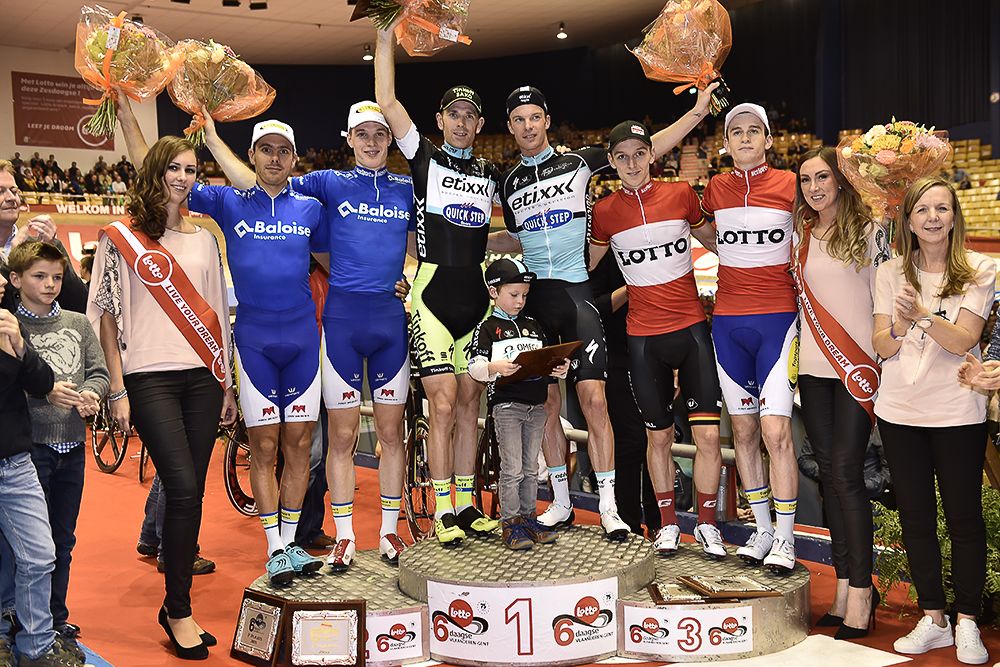 Kenny de Ketele, Gijs Van Hoecke, Michael Morkov, Iljo Keisse and son, Japser de Buyst and Otto Ergaerde