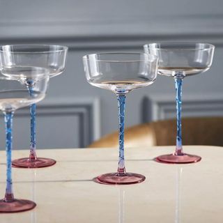 Anthropologie wine glasses with colorful stems