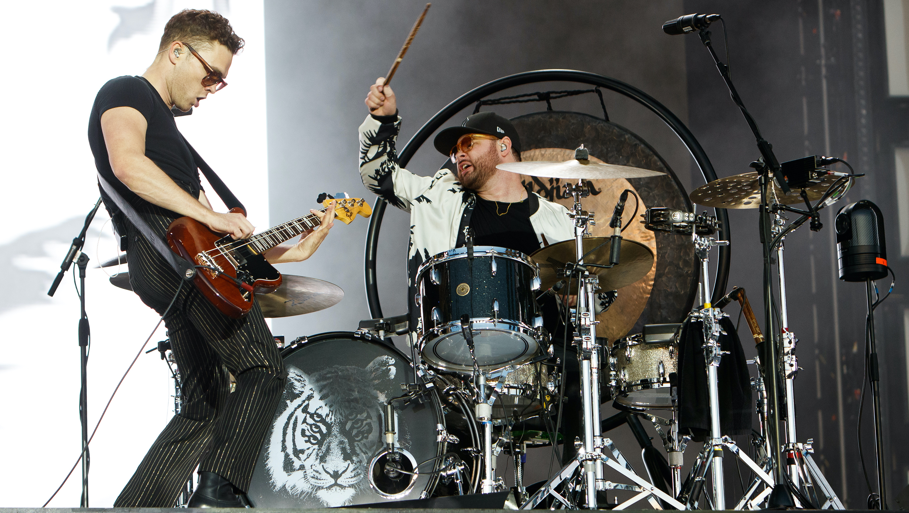 Mike Kerr and Ben Thatcher of Royal Blood perform live on the Main Stage during day one of Reading Festival 2019 at Richfield Avenue on August 23, 2019 in Reading, England