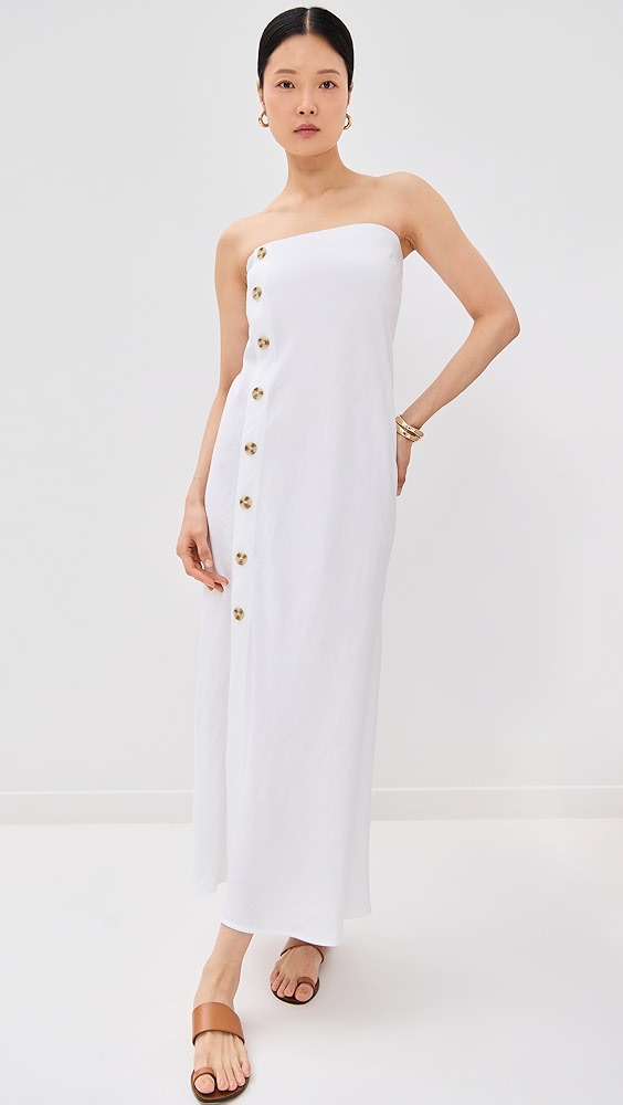 Le Bop Strapless Button Maxi Dress