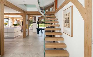 bespoke staircase in oak frame self build