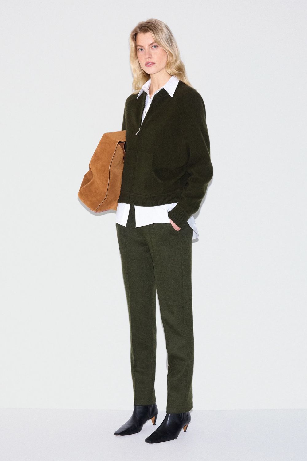 Stretch Flannel Track Pant | Khaki