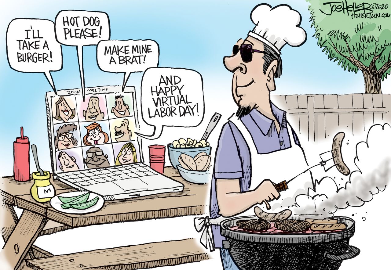 Editorial Cartoon U.S. Labor Day social distancing