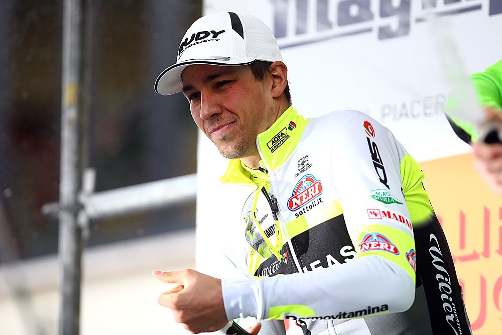 Andrea Fedi (Southeast-Venezuela) celebrates on the podium