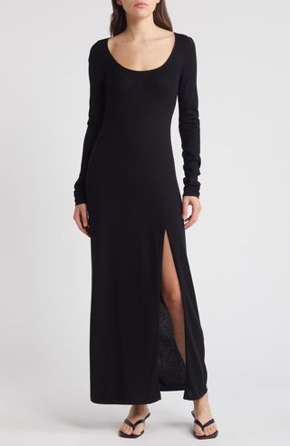 Long Sleeve Rib Maxi Sweater Dress