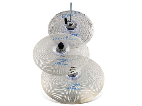 Beneath the cymbal sits a dome-shaped dual microphone.