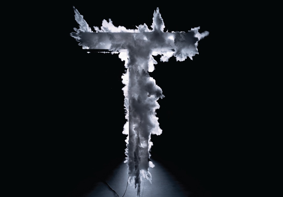Still-life photographer Dan Tobin Smith began his series of letter-based installations in 2005; the letter ‘T’ was conceived as a moving image piece featuring 10 precision-timed explosions.