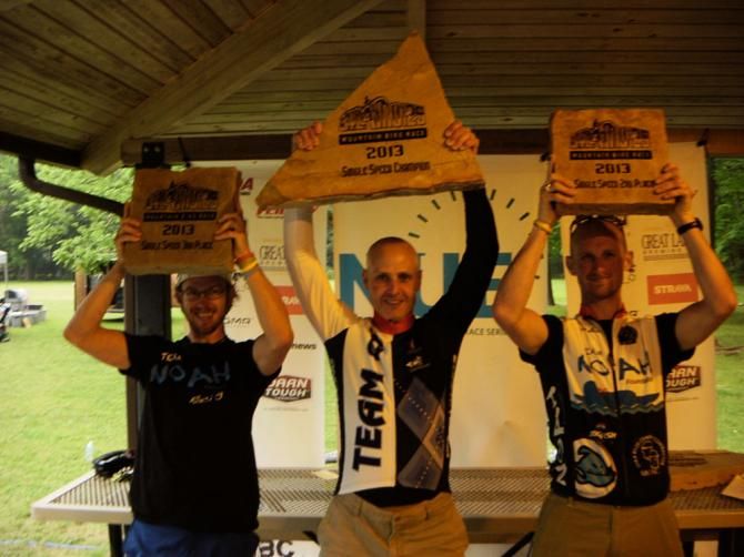Singlespeed men's podium at Syllamo's Revenge