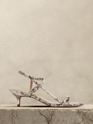 Terzo Leather Kitten-Heel Sandal