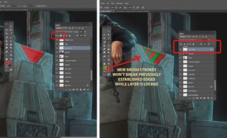 Photoshop layers: locking layers