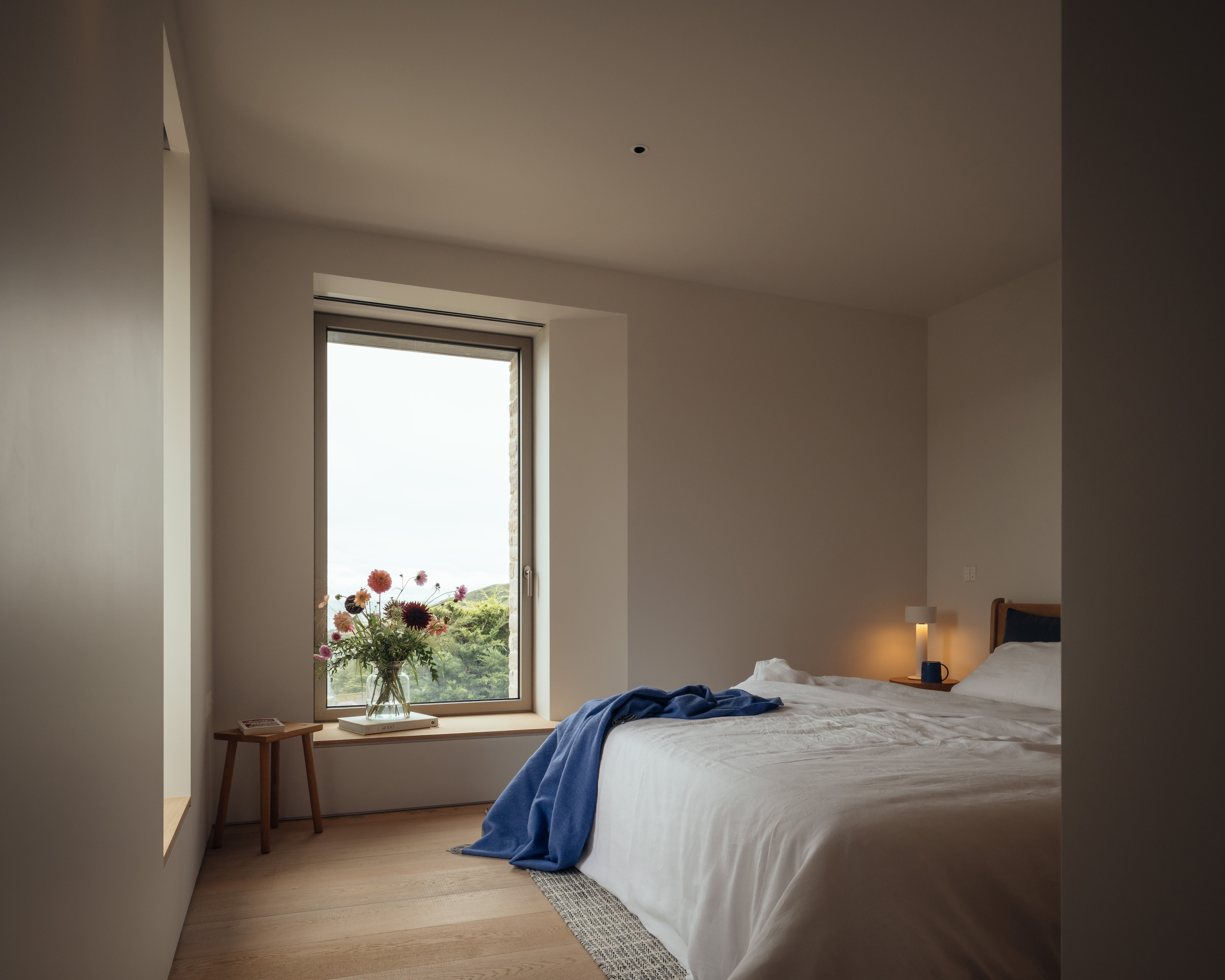 One of the bedrooms on the lower level