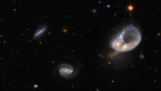 The Hubble Space Telescope captured the galaxy merger Arp-Madore 417-391 in a photo released Nov. 21, 2022.
