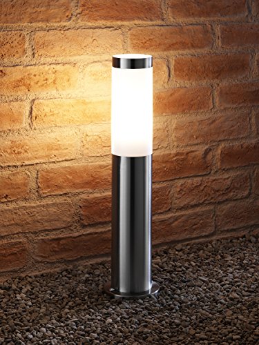 Auraglow Ip44 Stainless Steel Outdoor Garden Path Post Light - 5w Warm White Led Light Bulb Included
