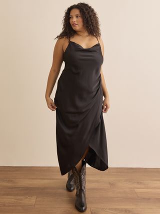 Sadie Satin Cowl Neck Maxi Dress