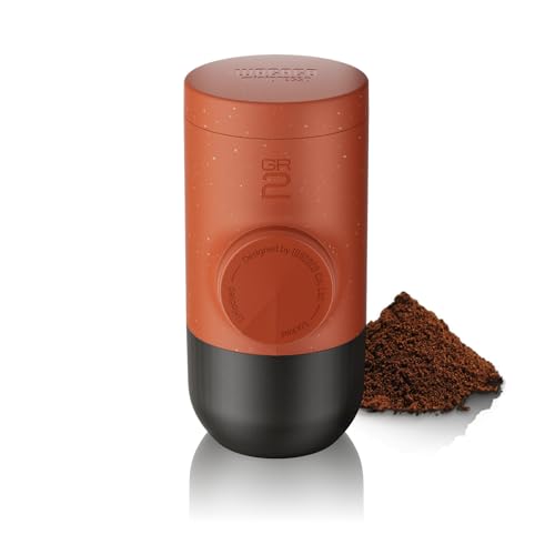 Wacaco Minipresso Gr2 Portable Coffee Maker for Ground Coffee, Copper Clay | Manual Operated, Compact & Light for Travel Camping, 18 Bar, Patented Adjustable Basket 8g - 12g, Espresso Up to 60ml