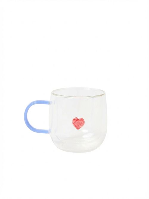 Clear Glass Heart Mug | Oliver Bonas