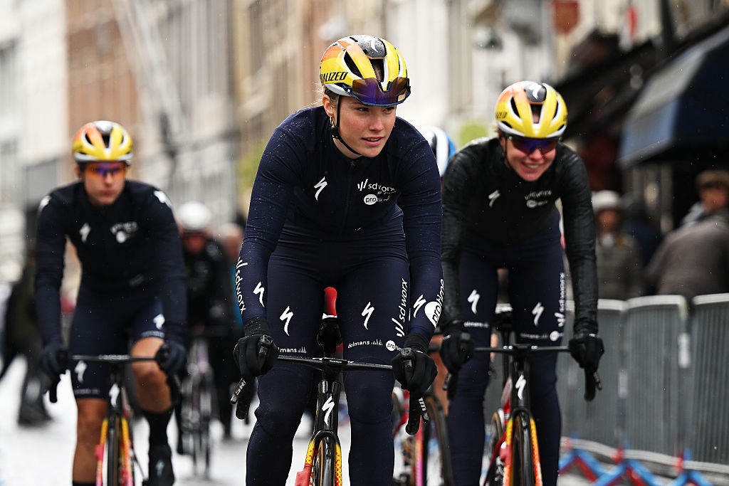 BRUGES, BELGIUM - MARCH 26: Lisa van Belle of Netherlands and Team SD Worx - Protime prior to the 9th Ronde van Brugge - Tour of Bruges 2026, Women's Elite a 143.7km one day race from Bruges to Bruges on March 26, 2026 in Bruges, Belgium. (Photo by Luc Claessen/Getty Images)
