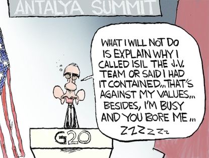 Obama cartoon G20 Paris Attacks Terrorism