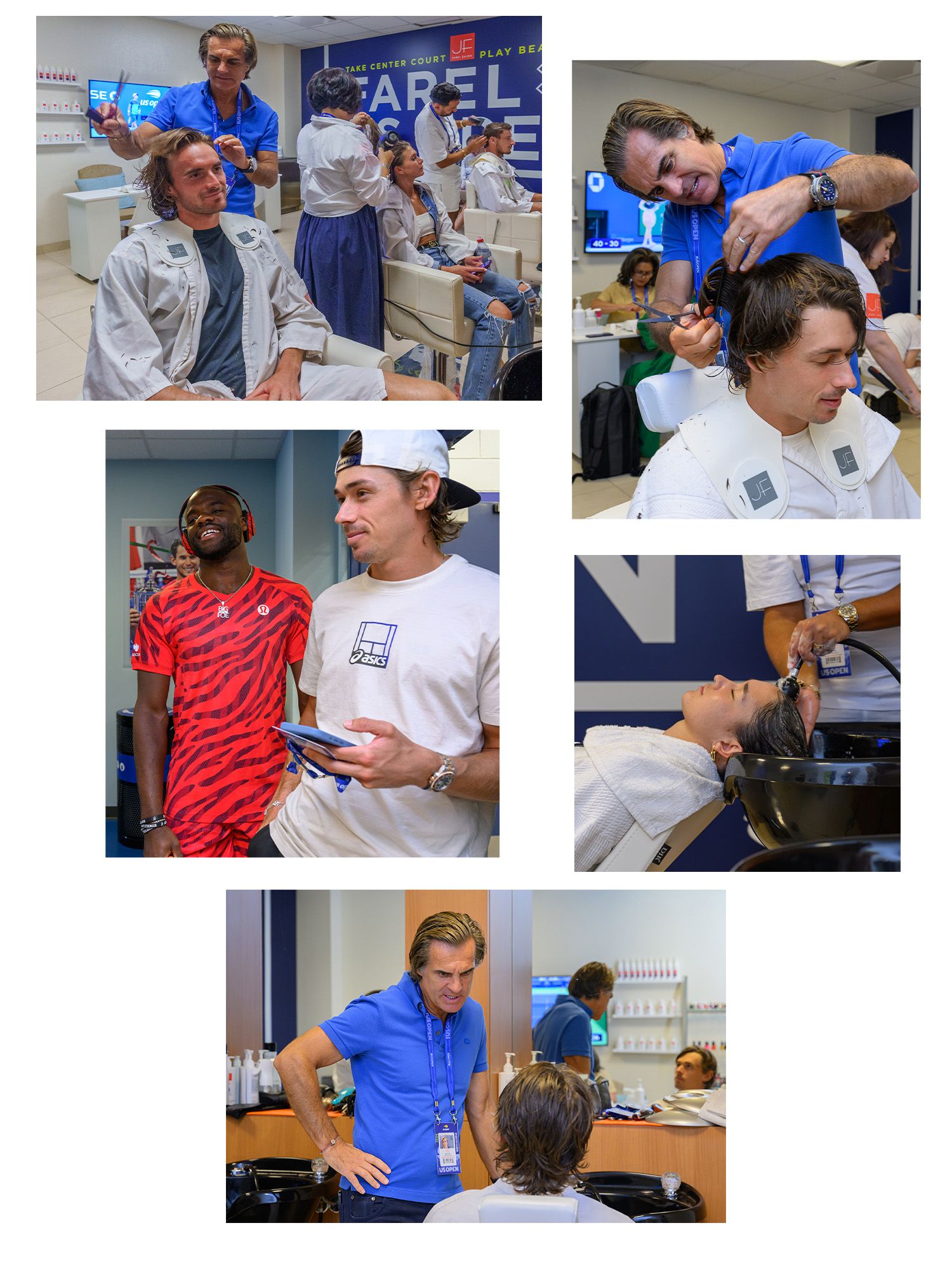 Photos of Julien Farel's U.S. Open pop-up salon