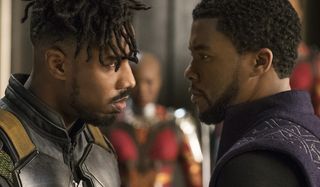 Black Panther Kilmonger and T'Challa face off