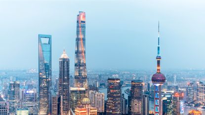 Lujiazui cityscape with modern skyscrapers, Pudong, Shanghai, China